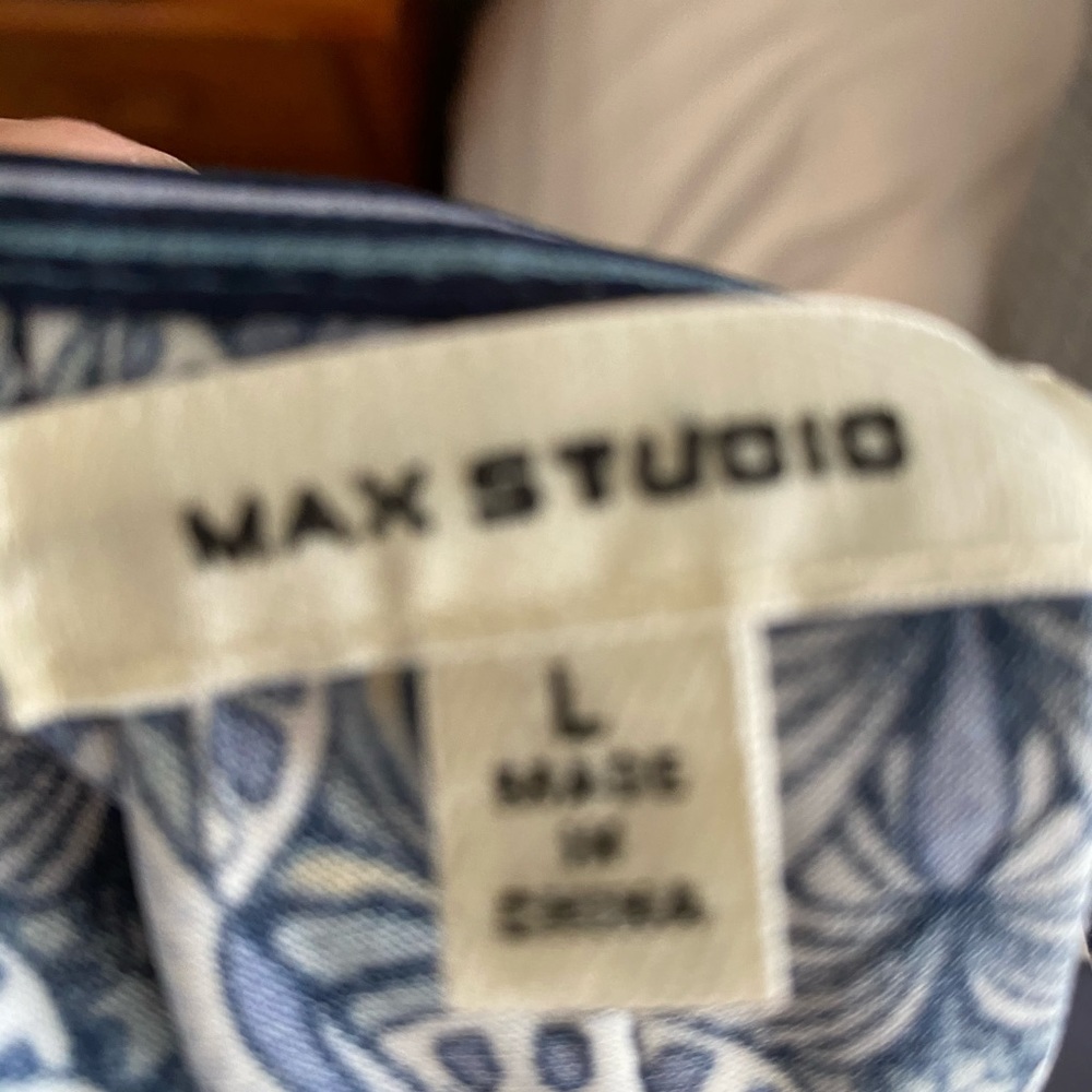 Cold Shoulder Pattern Blue Top - image 4